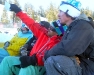 Craig Garbiel, left, and Josh Daiek watch the other competitors during the North American Freeskiing World Championships at Kirkwood.