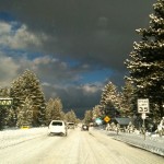 Highway 50 in South Lake Tahoe about 3:30pm Dec. 7. Photo/Kathryn Reed