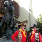 pony express Les Bennington and Rich Tatman with the National Poney Express Assocation in Stateline on June 8. Photo/Kathryn Reed