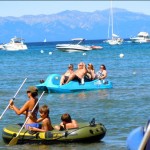 All ages enjoy Lake Tahoe near South Shore's Beacon restaurant. Photos/Kathryn Reed