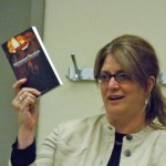 Publisher Kim Wyatt speaks about "Permanent Vacation" at LTCC May 4. Photo/Kathryn Reed