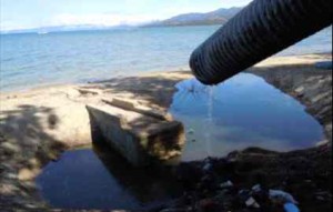 Stormwater pipes flow into Lake Tahoe. Photo/LTN file