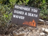 Signs like this one along the course encourage participants as they pass.
