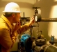 Joe Stewart of SMC Contracting checks the guages on the energy efficient boiler system at the new South Tahoe High School Tahoe Arts and Design Academy building.