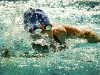Swimming the third leg of the 4X25 meter relay, Carla McCloed helps her Team Tahoe members win the gold medal in the race on Sunday during the Northern California State Special Olympics at the Schaal Aquatic Center on the campus of UC Davis.