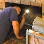 Richard Durr of Alpine Chimney Sweep gets a fireplace ready to go in anticipation of winter temps arriving this week.