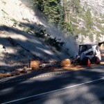caltrans Trees tumble off Echo Summit to make it safer for drivers. Photo/Kathryn Reed