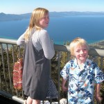 heavenly Rebekah, 10, and Ben, 5, Miller of Meyers take in the views Saturday from the md-station of Heavenly's gondola. Photo/Kathryn Reed