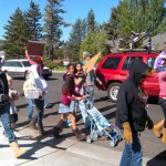 Kindertown supporters walk along Highway 50 Saturday. Photos/Kathryn Reed