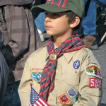 Dylan Martin, 9, at the Veterans Day ceremony in South Lake Tahoe. Photo/Kathryn Reed