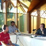 Todd Offenbacher, left, tapes a segment for Peter Greenberg's Nov. 28 radio show. Photo/Weidinger Public Relations