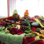 caps Kendra and Rachel -- the official knitting testers. Photo/Provided