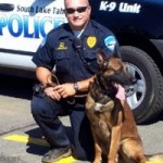 duke Officer Tony Broadfoot and Duke. Photo/SLTPD