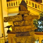 A stone Inuksuit at the Fairmont Whistler.