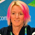 Shannon Bahrke of Tahoe City take home a bronze Feb. 13 in moguls. Photo/USOC