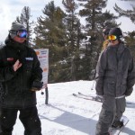 ski-1 Mike Shea, right, listens to Coach Brady Gunsch.