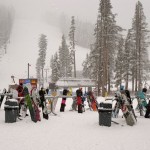 Unlocked skis and snowboards are easy targets for thieves. Photo/Kathryn Reed