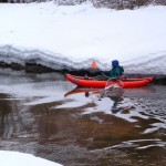 A kayaker paddles up the Upper Truckee River on Feb. 21. Photo/Kathryn Reed