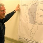 Hasty Carl Hastly looks over the map of Lake Tahoe Basin transit plans. Photo/Kathryn Reed