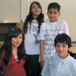 students Maria Nvarro, l-r, Jazmine Aragon, Armando Reyes and Cristian Reyes