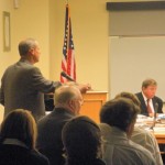 Stafford Lehr with the Department of Fish & Gane addresses the Lahontan board. Photo/Kathryn Reed