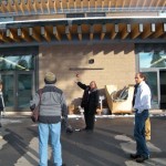 STHS Principal Ivone Larson, center, begins a tour of the CAT building. Photos/Kathryn Reed