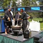 Cooking up batches of pork on the 17th hole at Edgewood Tahoe in 2009. Photos/Kathryn Reed