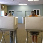 Voters cast ballots at Lake Tahoe Airport on June 8. Photo/Kathryn Reed