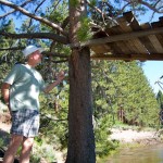 river-4 Steve Ashcroft of South Tahoe checks out the treehouse on the Upper Truckee River's edge. Photos/Austin Fay