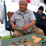 Tinki Huasi makes a dream catcher on July 25. Photos/Kathryn Reed