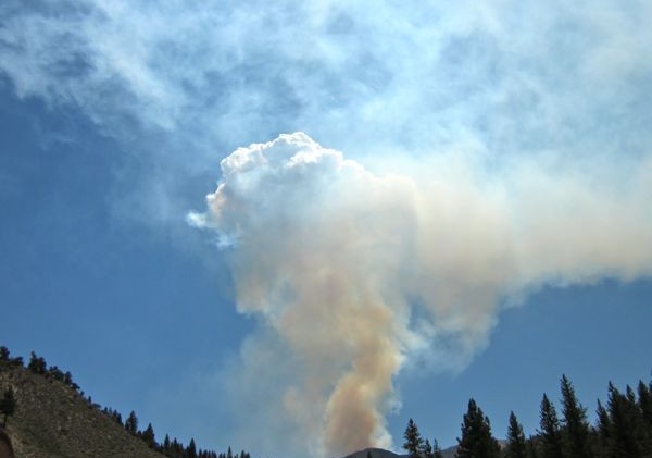 Firefighters gain on blaze near Markleeville