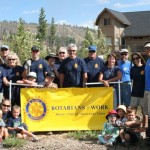 South Tahoe Rotarians take a break from digging in the dirt.