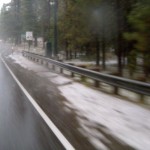 hail Hail piles up near the Y in South Tahoe on Aug. 8.
