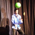 Bryson Lane juggles sickles.