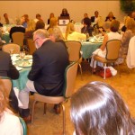 candidates Soroptimist Ann Swallow asks the candidates questions Sept. 22. Photo/Kathryn Reed
