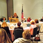 Nancy Kerry talks about redevelopment on Sept. 8. Photo/Kathryn Reed