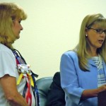 patty smith Patty Smith, left, listens to Mayor Kathay Lovell.