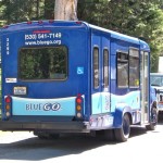bluego A BlueGo bus parked illegally in front of a private residence in South Lake Tahoe. Photo/Kathryn Reed