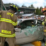 Lake Valley firefighters practice extrication exercises at Fire Fest. Photo/Leona Allen
