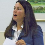 EDC Deputy DA Lisa Serafini talks Oct. 21 about domestic violence. Photo/Kathryn Reed