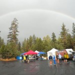 race A rainbow shines on runners Oct. 3 in Lake Tahoe. Photo/Brenda Knox