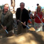 No one is smiling about Lakeview Commons today like ex-City Manager Dave Jinkens, center, and Councilmembers Bruce Grego and Kathay Lovell were in August. Photo/Kathryn Reed