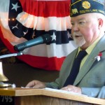 vets-1 Curt Emrie leads the Veterans Day ceremony in South Lake Tahoe. Photos/Kathryn Reed