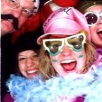 The WPR team takes celebratory pictures following the awards at an onsite portable photo booth full of costumes and props. Phil Weidinger, (l-r) Marissa Schriver, Jenn Boyd and Julie Koster .