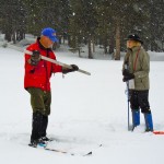 snow survey Frank Gehrke and Maureen Stapleton figure out the water content Dec. 28 near Sierra-at-Tahoe. Photos/Kathryn Reed