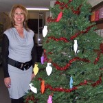 zces Zephyr Cove Elementary Principal Nancy Cauley with the Giving Tree. Photo/Tracy Owen Chapman
