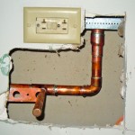 Pipes are exposed in the kitchen area of LTCC. Photo/Kathryn Reed