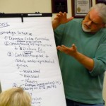 LTCC instructor Jon Kingsbury goes over his group's ideas. Photo/Kathryn Reed