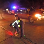 accident South Lake Tahoe police Officer Deanna Lewis works the accident scene Feb. 9. Photo/Kathryn Reed