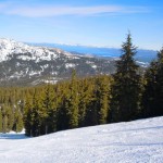 castle Views of Lake Tahoe from a rare groomed Castle run on Feb. 6.